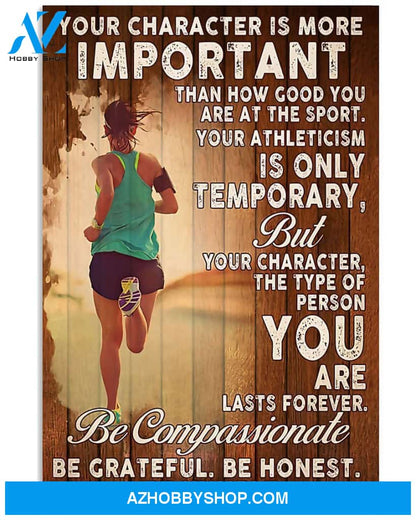 Running Your Character Is More Important Vertical Canvas Prints, Wall Decor Visual Art