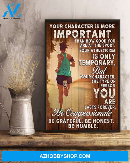 Running Your Character Is More Important Vertical Canvas Prints, Wall Decor Visual Art