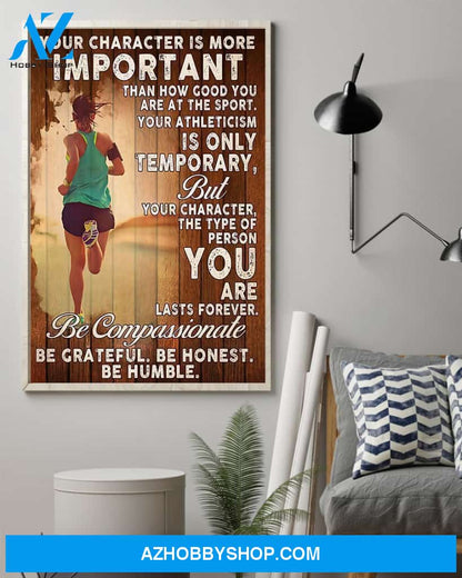 Running Your Character Is More Important Vertical Canvas Prints, Wall Decor Visual Art