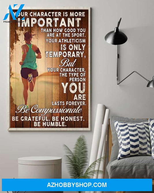 Running Your Character Is More Important Vertical Canvas Prints, Wall Decor Visual Art