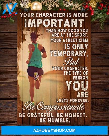 Running Your Character Is More Important Vertical Canvas Prints, Wall Decor Visual Art