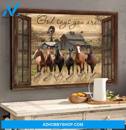 Rustic Window Amazing horse God says you are Canvas And Poster,Canvas Prints,Wall Decor Visual Art