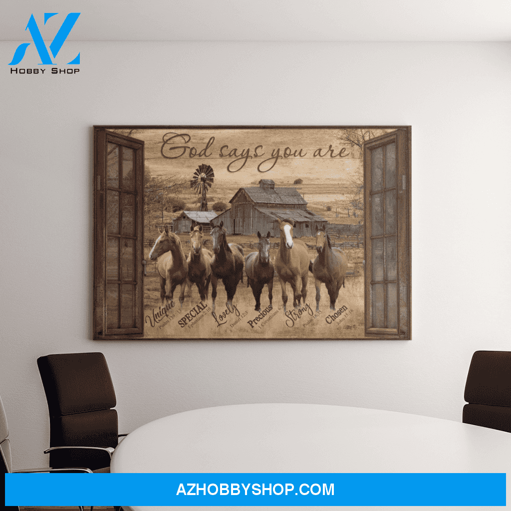Rustic Window Amazing horse God says you are Canvas And Poster,Canvas Prints,Wall Decor Visual Art