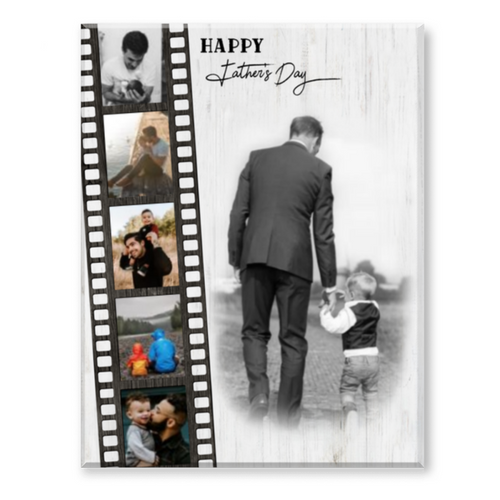 Personalized Father’s Day Photo Collage, Father’s Day Custom Canvas Gift, Dad Birthday Gift