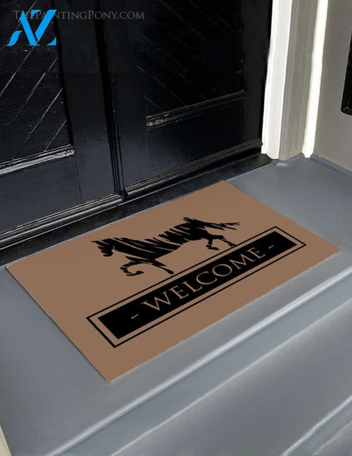 Saddlebred Horse Equestrian Welcome CLM0111102D Doormat