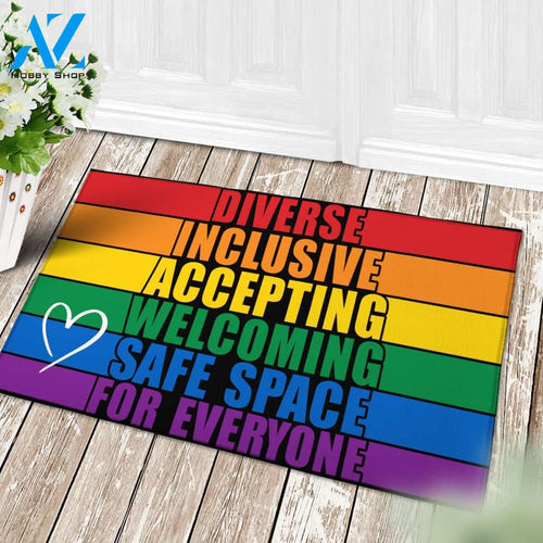Safe Place For Everyone Doormat Indoor And Outdoor Mat Entrance Rug Sweet Home Decor Housewarming Gift Gift For Friend Family Stem Feminist