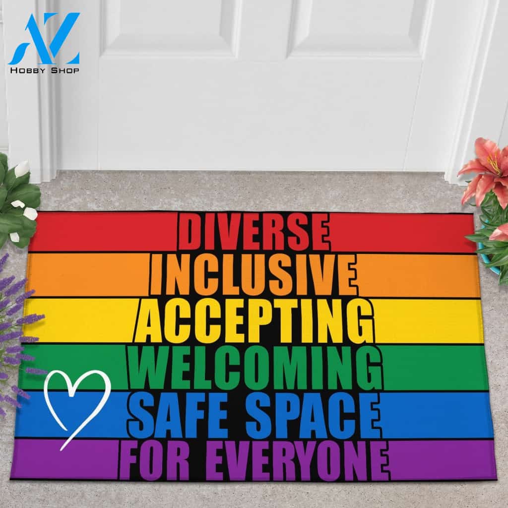 Safe Place For Everyone Doormat Indoor And Outdoor Mat Entrance Rug Sweet Home Decor Housewarming Gift Gift For Friend Family Stem Feminist