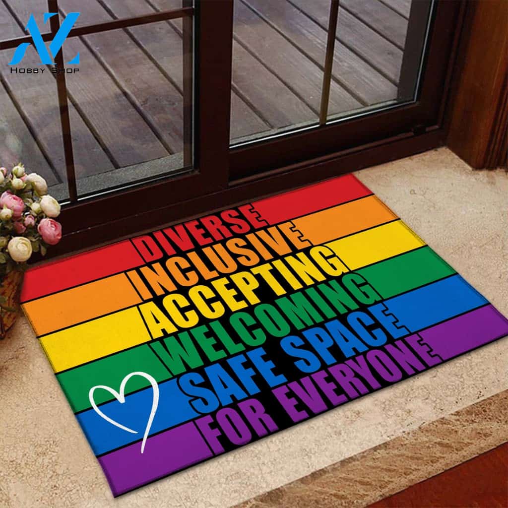 Safe Place For Everyone Doormat Indoor And Outdoor Mat Entrance Rug Sweet Home Decor Housewarming Gift Gift For Friend Family Stem Feminist