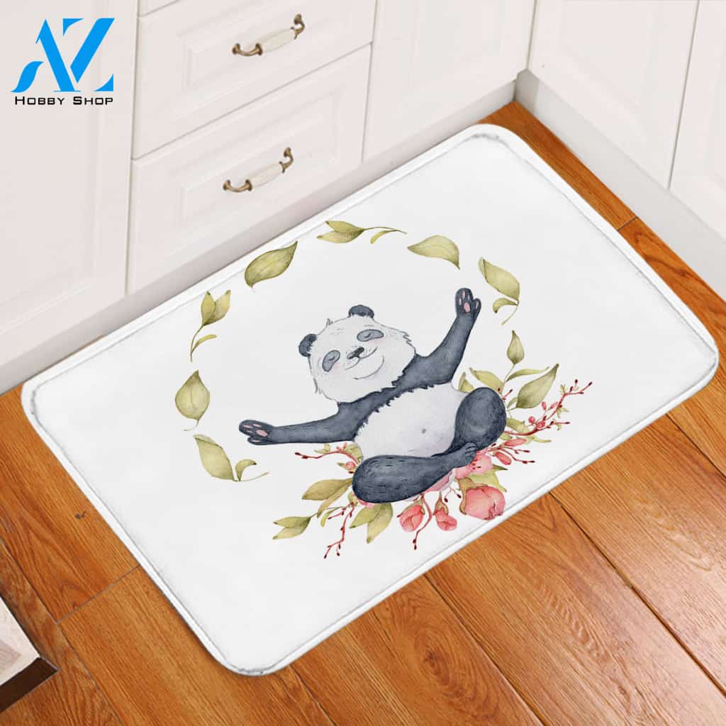 Sage Panda Door Mat