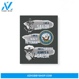 Sailor Navy Veteran Once A Sailor Always A Sailor Veteran Gift Matte Canvas