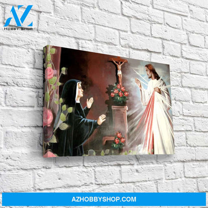 Saint Faustina with Jesus Canvas Art