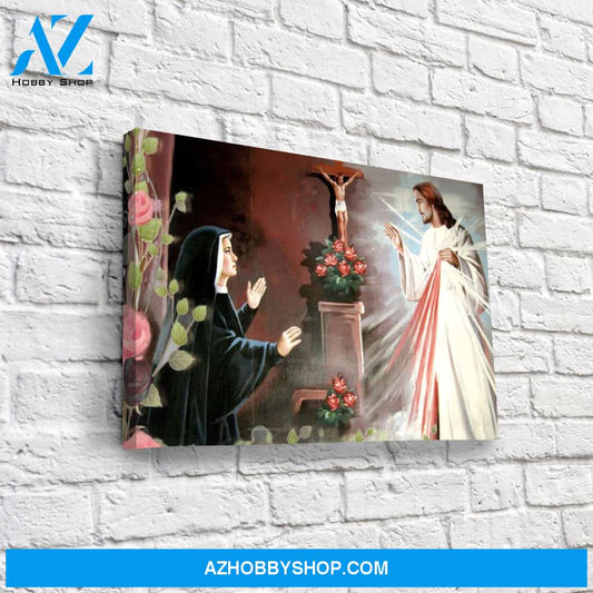 Saint Faustina with Jesus Canvas Art