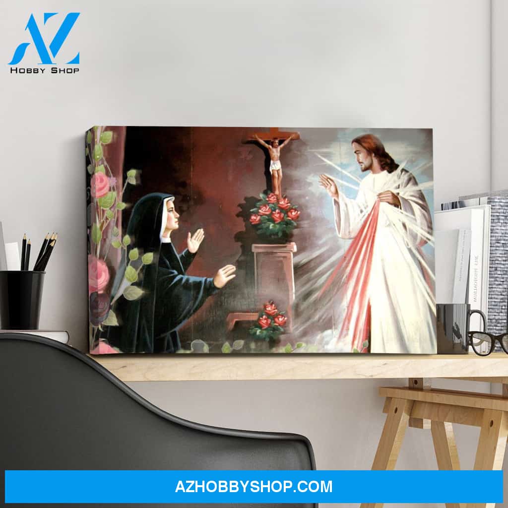 Saint Faustina with Jesus Canvas Art