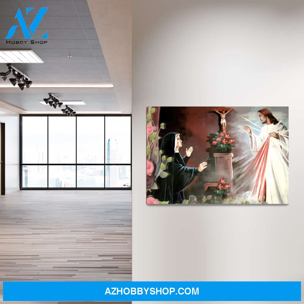 Saint Faustina with Jesus Canvas Art