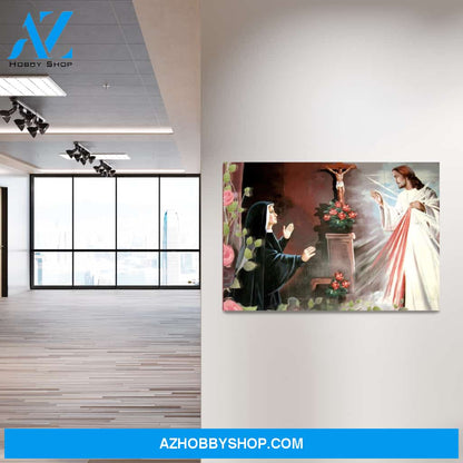 Saint Faustina with Jesus Canvas Art