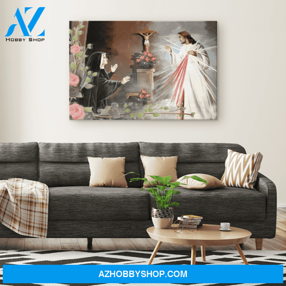 Saint Faustina with Jesus Canvas Art