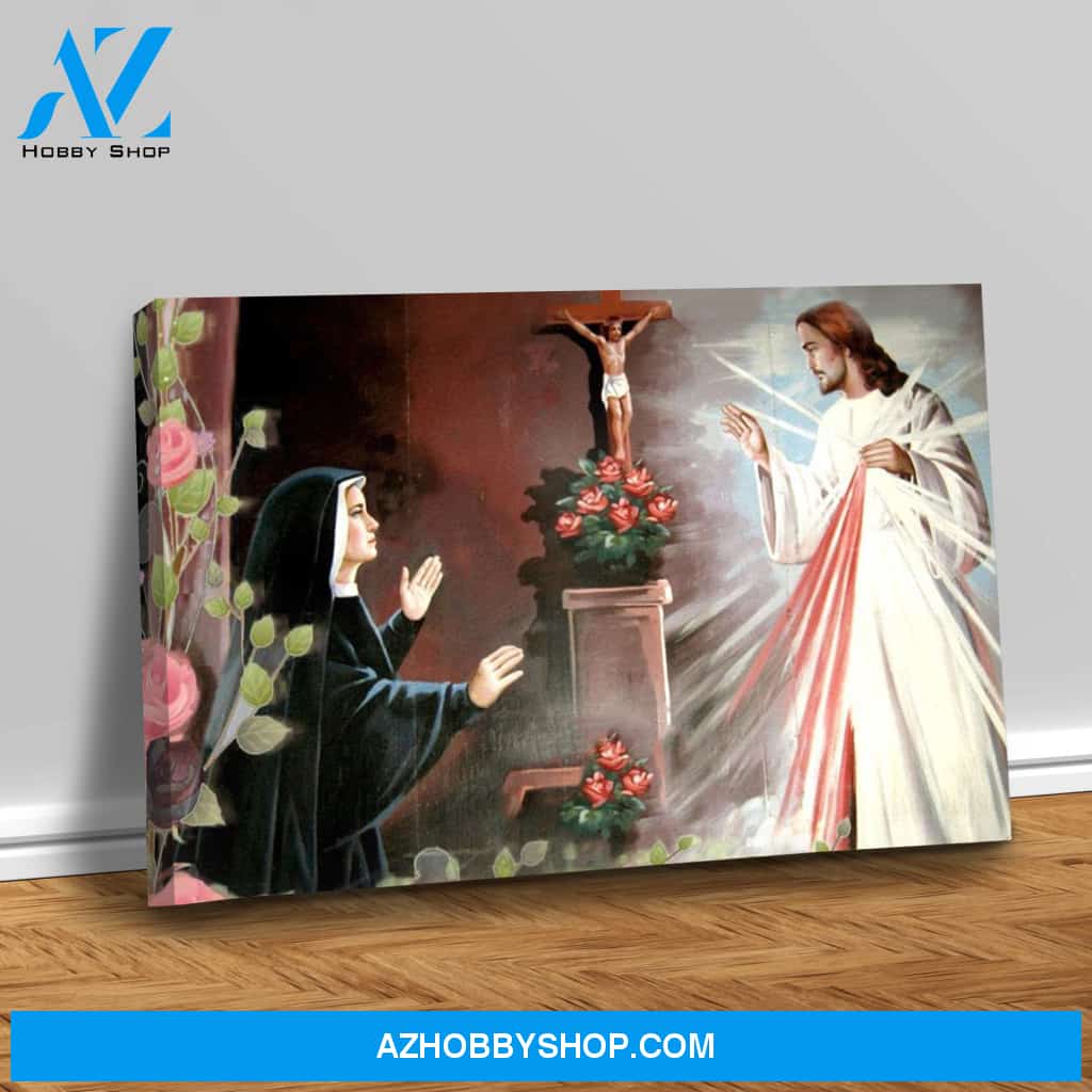 Saint Faustina with Jesus Canvas Art