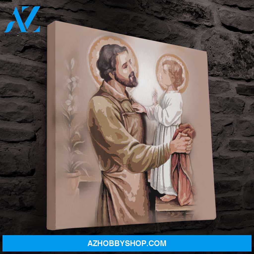 Saint Joseph and Baby Jesus Canvas Art