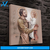 Saint Joseph and Baby Jesus Canvas Art