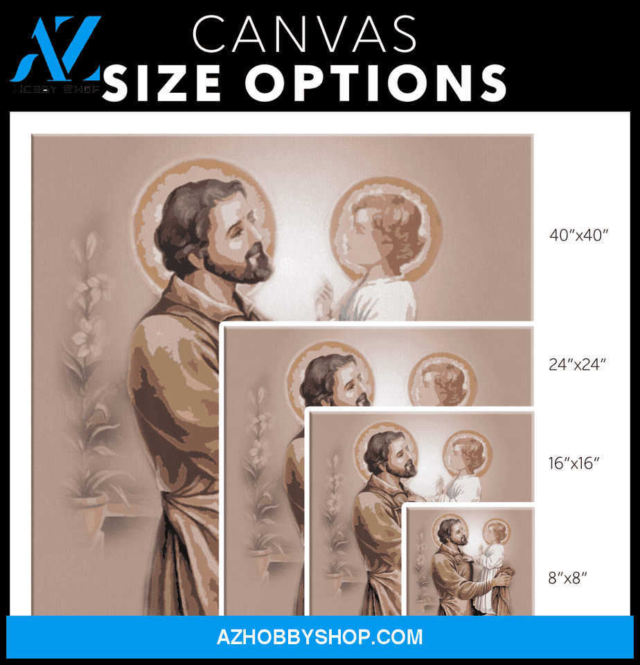Saint Joseph and Baby Jesus Canvas Art