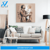 Saint Joseph and Baby Jesus Canvas Art