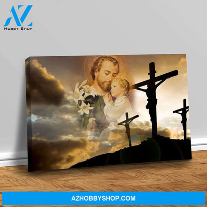 Saint Joseph and Jesus at the Crucifixion Canvas Art