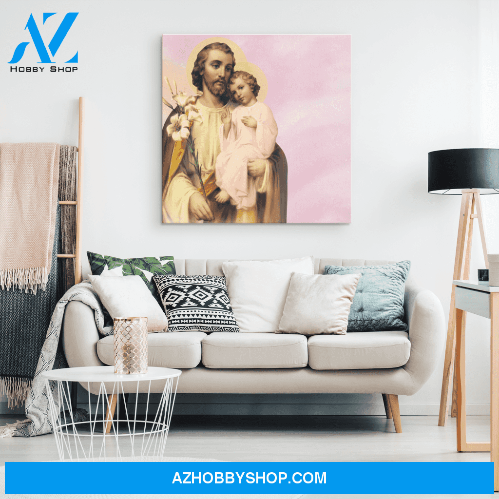 Saint Joseph and Jesus Canvas Art