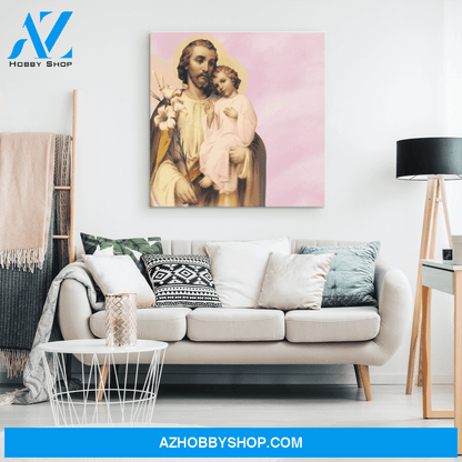 Saint Joseph and Jesus Canvas Art
