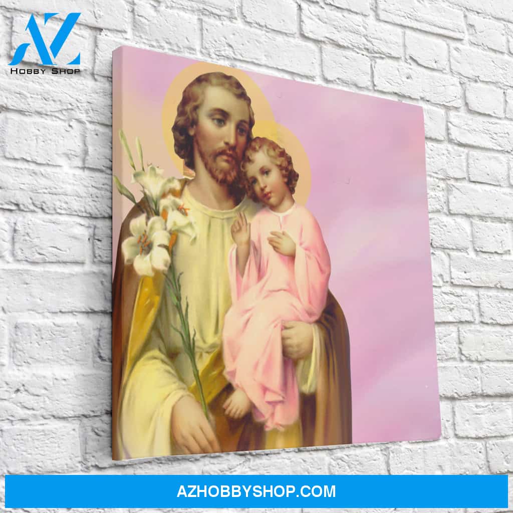 Saint Joseph and Jesus Canvas Art
