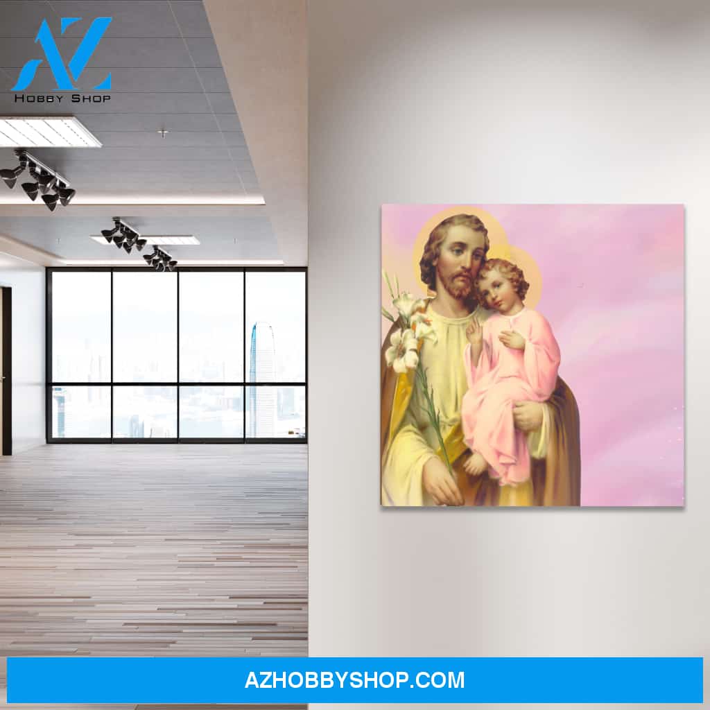 Saint Joseph and Jesus Canvas Art