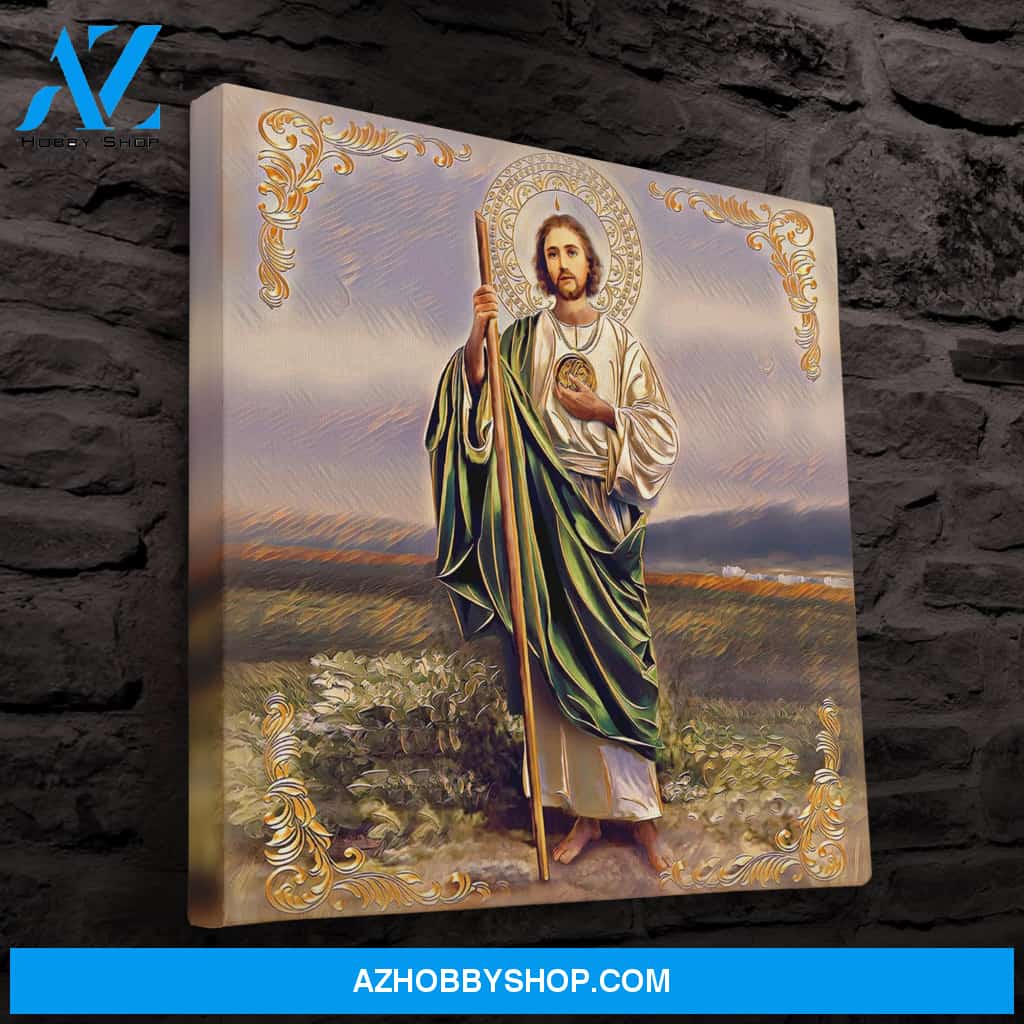 Saint Jude Thaddeus Canvas Art Print, Catholic Saints, St Jude, Wall Art, Saints Art, Print On Canvas
