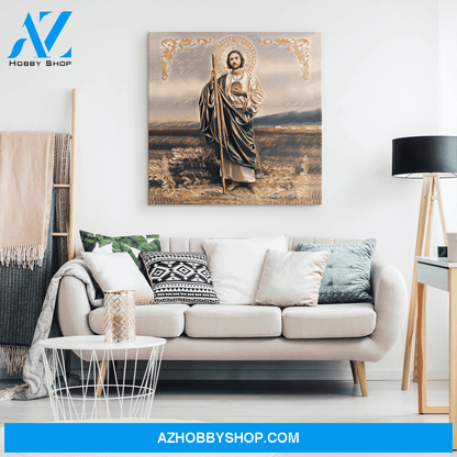 Saint Jude Thaddeus Canvas Art Print, Catholic Saints, St Jude, Wall Art, Saints Art, Print On Canvas