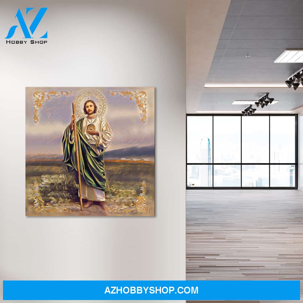 Saint Jude Thaddeus Canvas Art Print, Catholic Saints, St Jude, Wall Art, Saints Art, Print On Canvas