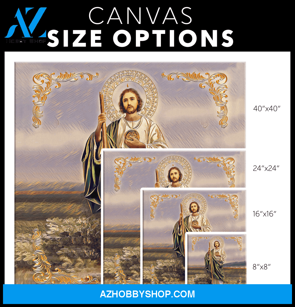 Saint Jude Thaddeus Canvas Art Print, Catholic Saints, St Jude, Wall Art, Saints Art, Print On Canvas
