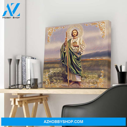 Saint Jude Thaddeus Canvas Art Print, Catholic Saints, St Jude, Wall Art, Saints Art, Print On Canvas