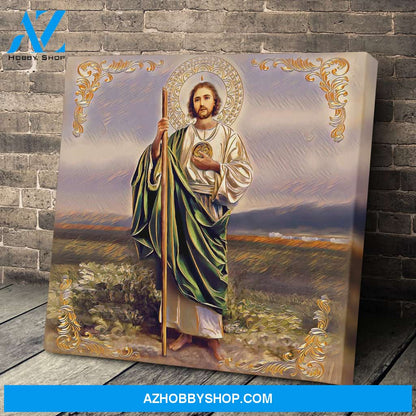Saint Jude Thaddeus Canvas Art Print, Catholic Saints, St Jude, Wall Art, Saints Art, Print On Canvas