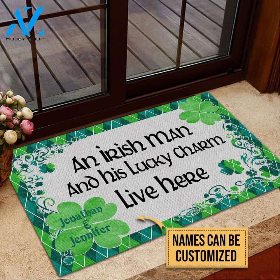 Saint Patrick's Day Lucky Charm Custom Doormat | Welcome Mat | House Warming Gift