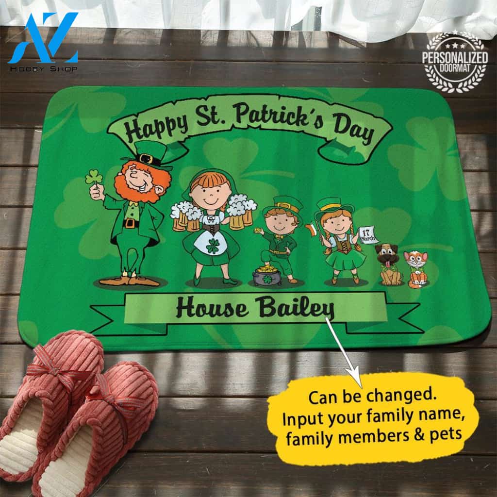 Saint Patrick's Day Personalized Doormat