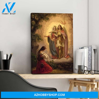 Saints Catherine of Alexandria and Michael appear to Joan of Arc Canvas Wrap