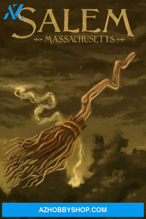 Salem Massachusetts Witch'S Broom Halloween Oil Painting