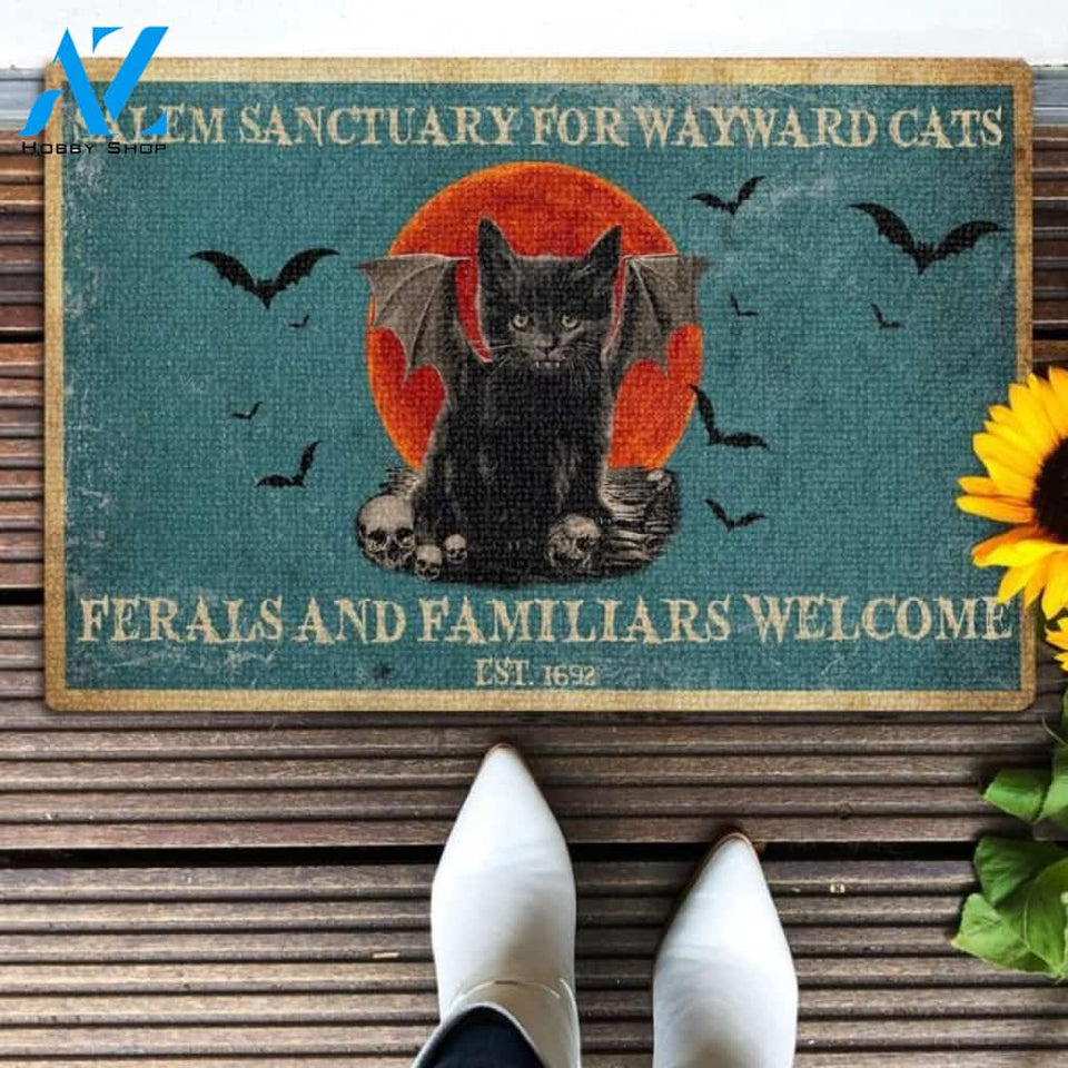 Salem Sanctuary For Wayward Cats Doormat | Welcome Mat | House Warming Gift