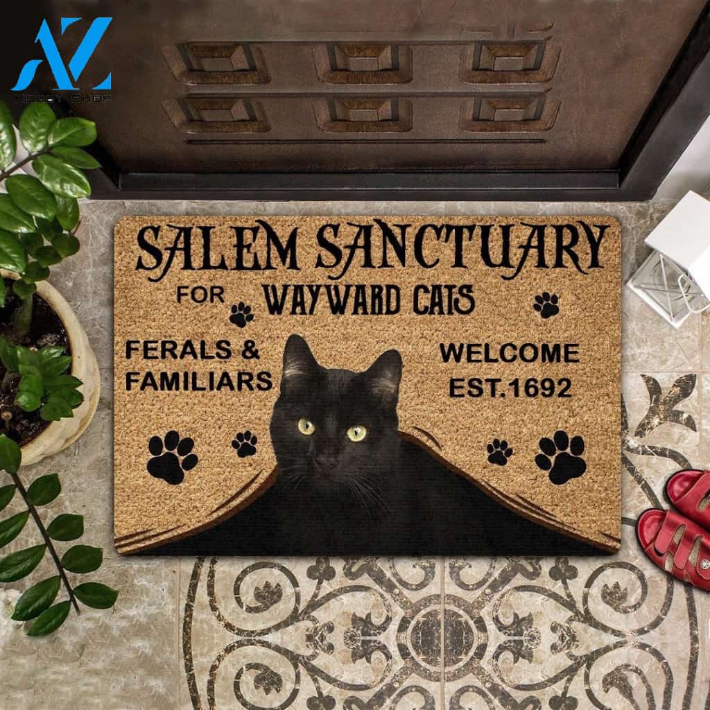 Salem Sanctuary For Wayward Cats Doormat | Welcome Mat | House Warming Gift