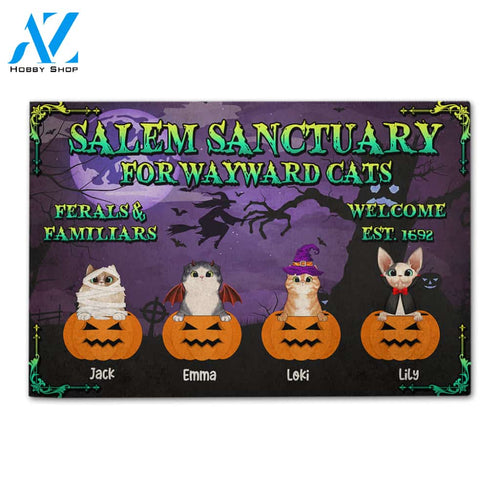 Personalized Gifts Decor For Cat Lovers, Salem Sanctuary For Wayward Cats, Ferals & Familiars - Custom Welcome Doormat
