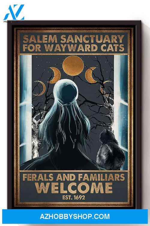 Salem Sanctuary For Waywrd Cats Halloween Canvas And Poster, Wall Decor Visual Art, Halloween Gift, Happy Halloween