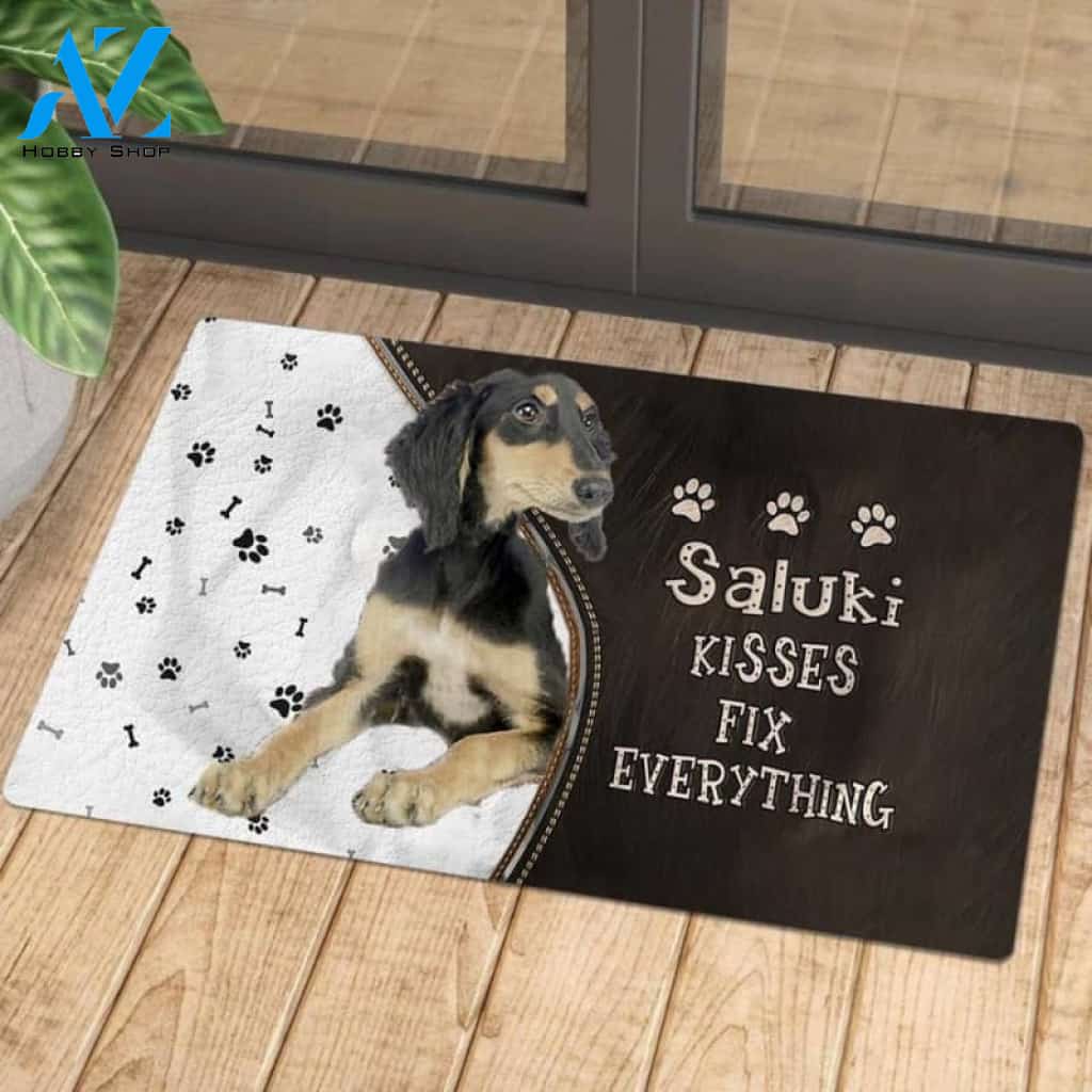 Saluki Kisses Fix Everything Doormat