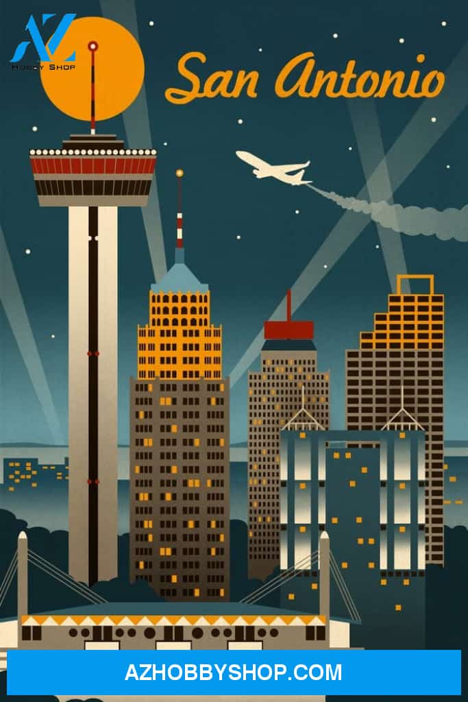 San Antonio Texas - Retro Skyline