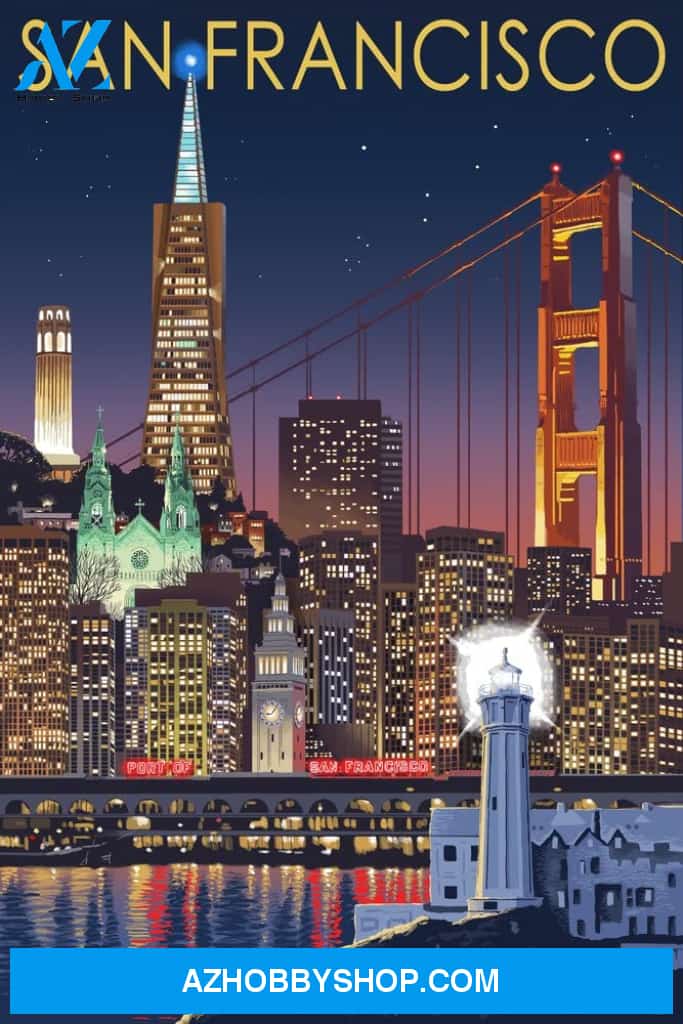 San Francisco California Skyline At Night