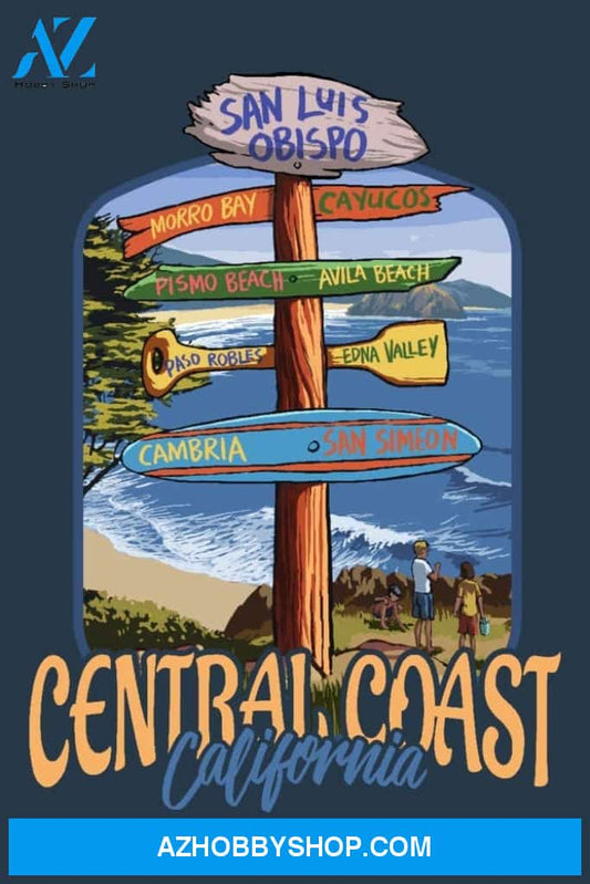San Luis Obispo California Central Coast Destination Signpost Contour