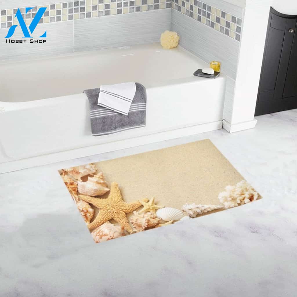 Sand Beach Seashells Starfish Doormat Welcome Mat Housewarming Gift Home Decor Funny Doormat Best Gift Idea For Beach Lovers