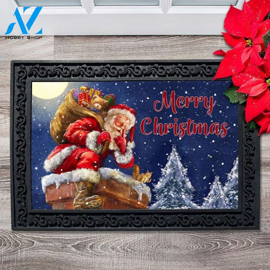 Santa at the Chimney Doormat - 18" x 30"